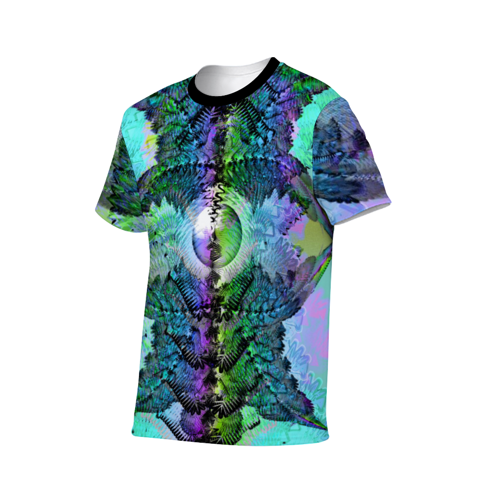 green ad blue polyester t-shirt