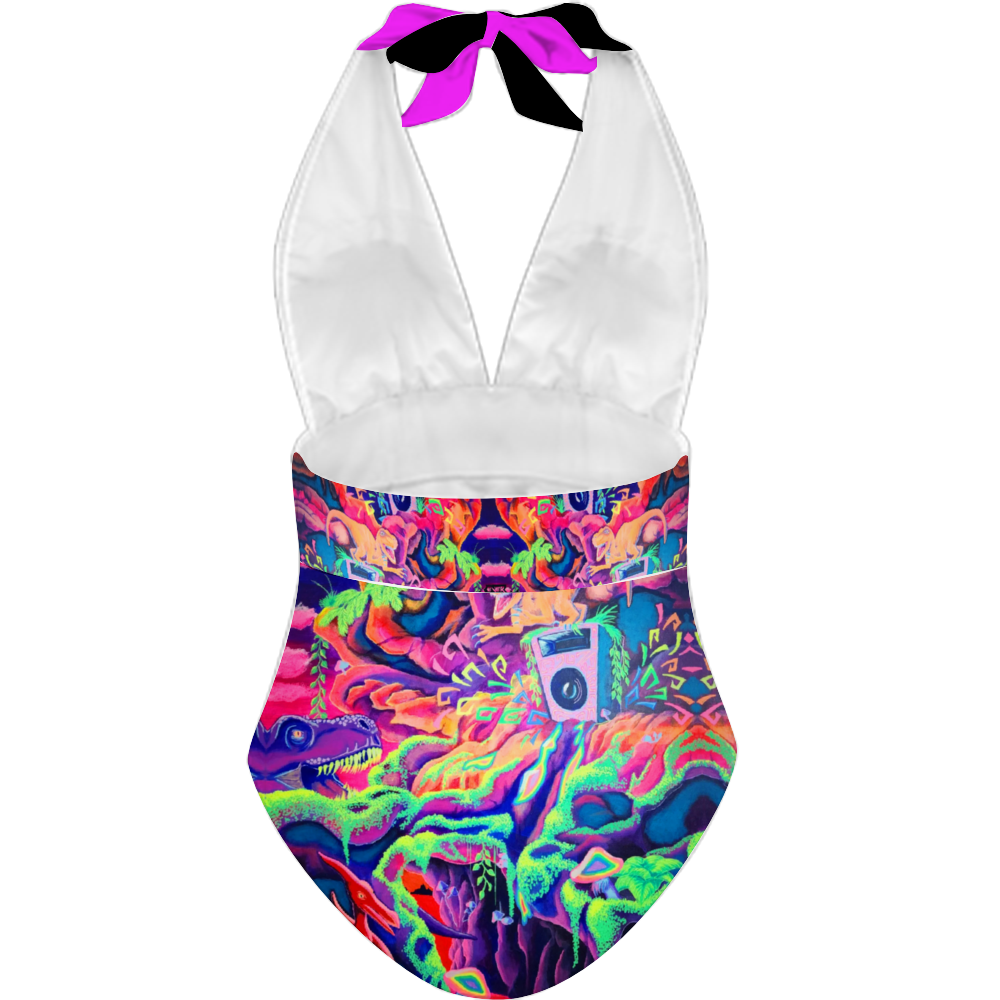 back of lost dinos swim suit