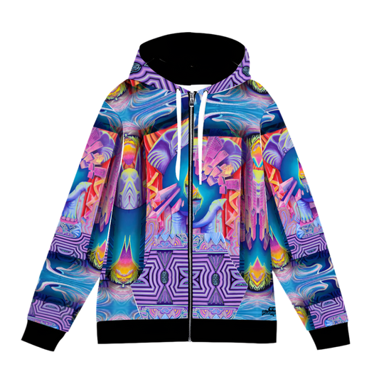 elephant zipper hoodie with abstract background 