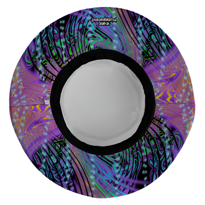 Colorful abstract patterned object on a white background